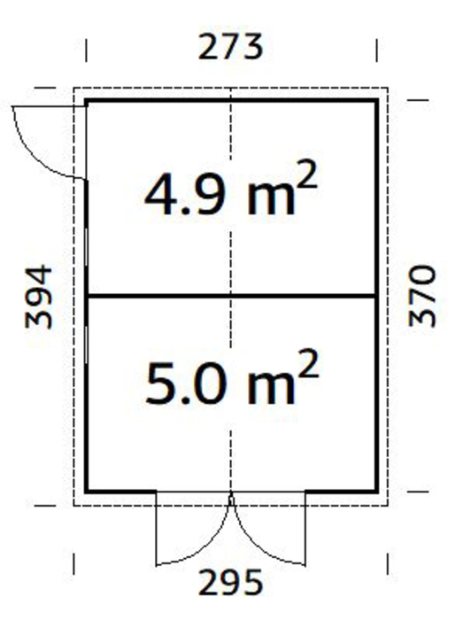 Förråd Dan 9,9 m² 273 x 370 cm Palmako